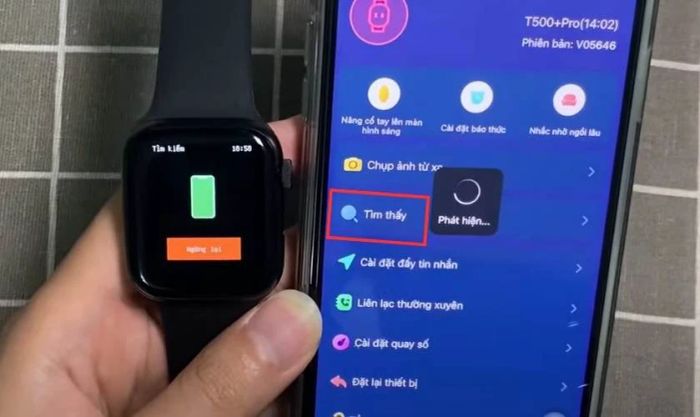 Chọn mục Tìm thấy trong cài đặt để kiểm tra kết nối