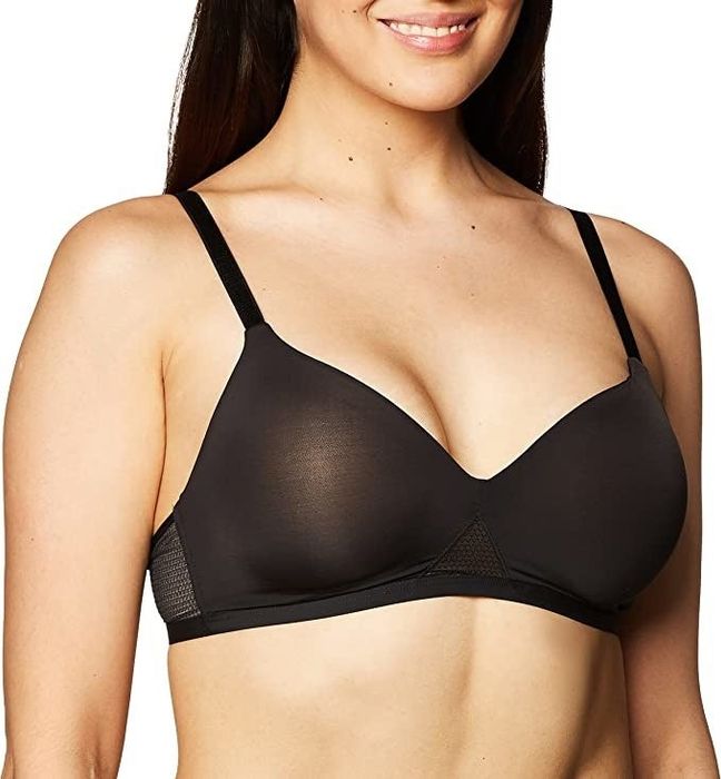A model wearing the bra in black
