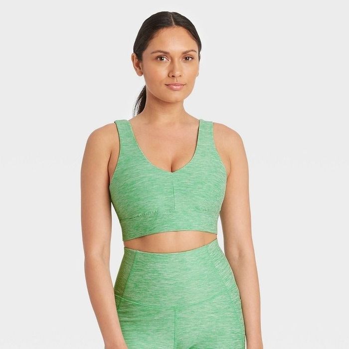 The green sports bra