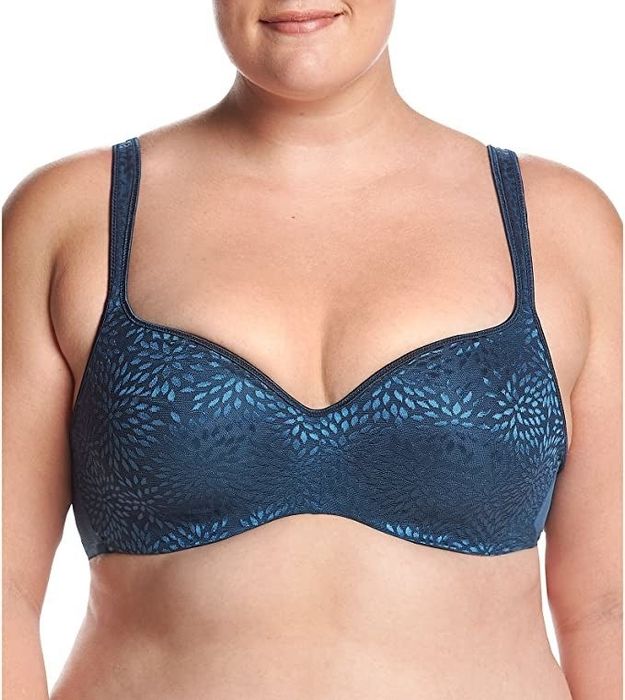 A model wearing the bra in blue