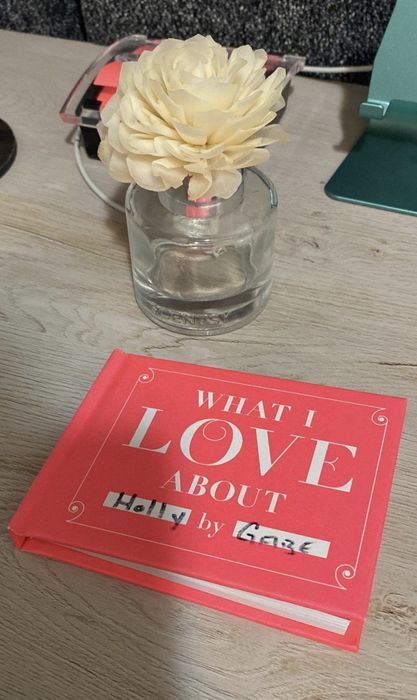 the book resting on a table