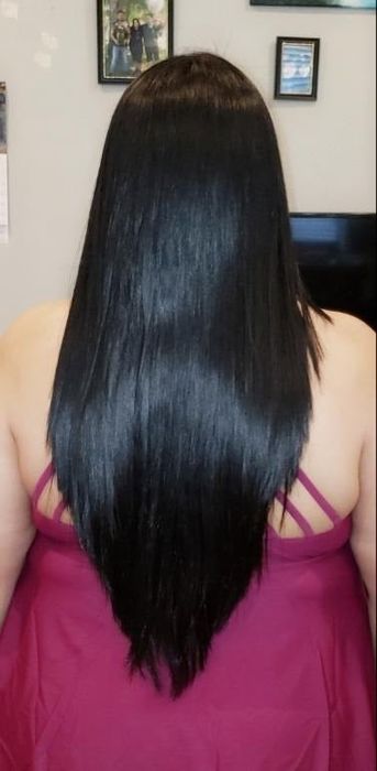 Photo of a reviewer's hair after using the shampoo