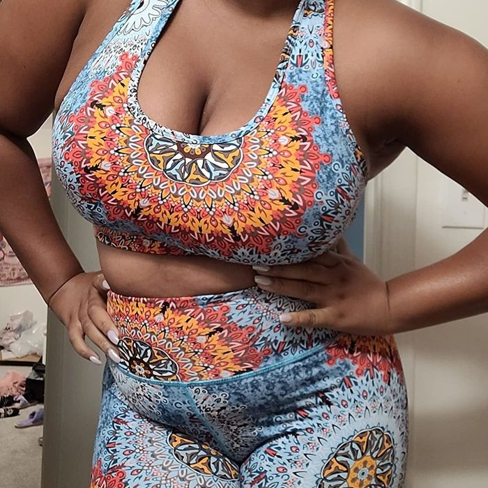 A close-up view of a striking orange and blue print, showcasing its bold and energetic design.