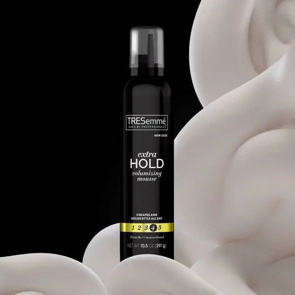 The Tresemmé extra-hold mousse offers long-lasting control while keeping your curls defined and soft.