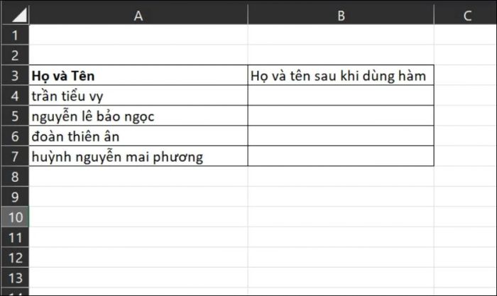 Viết hoa chữ cái đầu của Họ và Tên