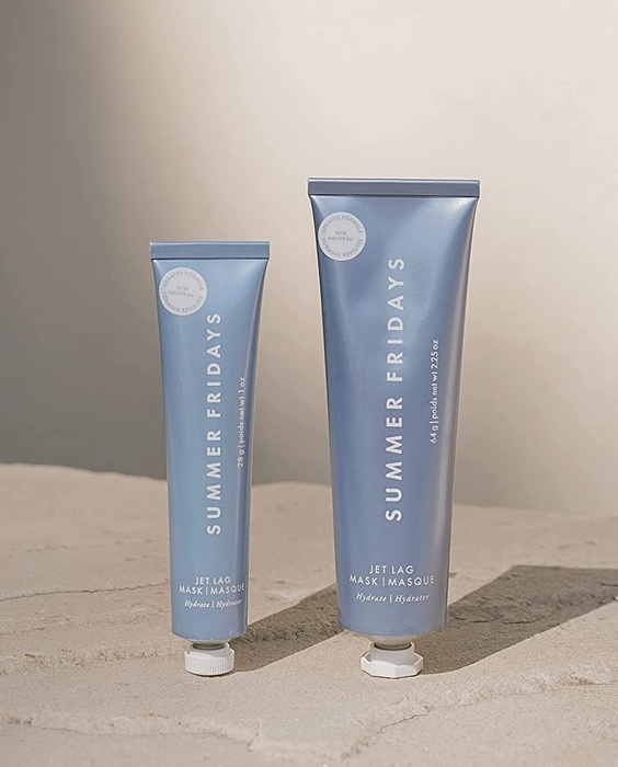 Summer Fridays Jet Lag Mask in both full and travel-sized versions