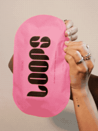 a model applying the mask, removing it, and revealing their plump, glowing skin