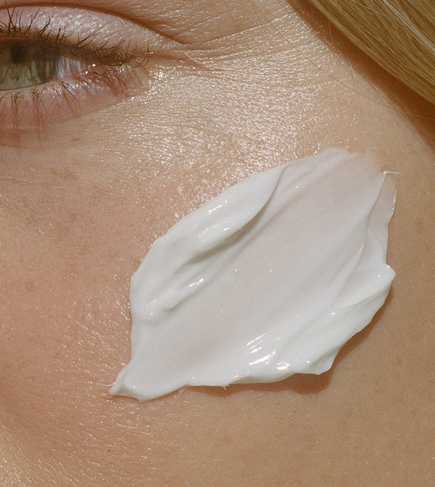 a model showcasing the application of the mask