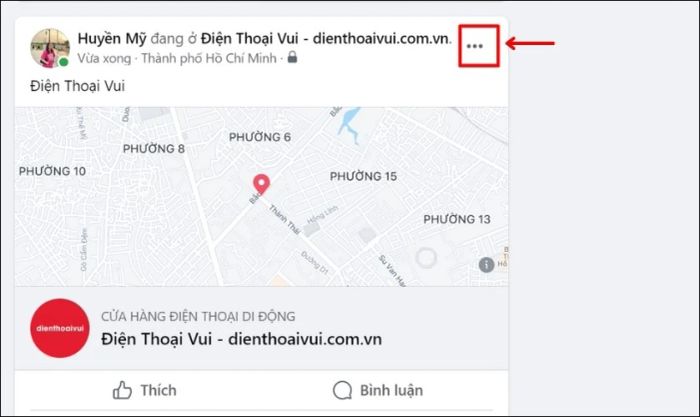 Chọn biểu tượng ba dấu chấm