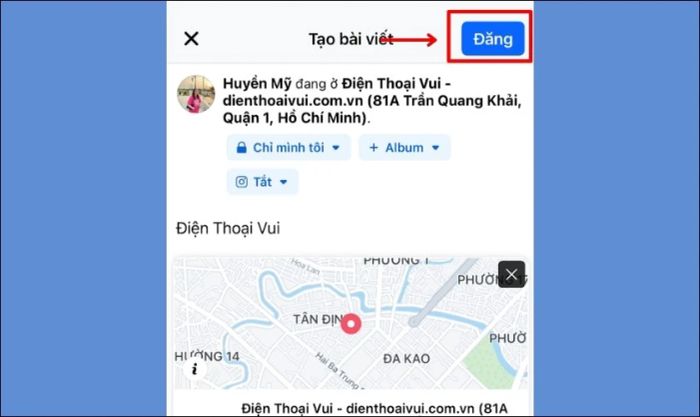 Cuối cùng, nhấn Đăng để hoàn thành bài viết