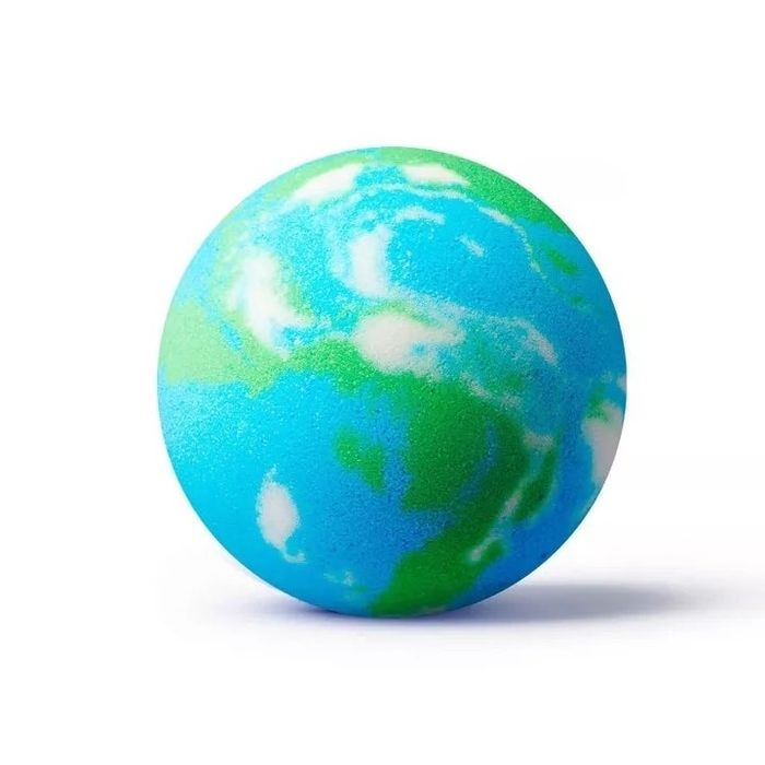 A bath bomb shaped like our planet