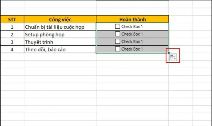 Cách sao chép nhiều checkbox kế tiếp nhau.