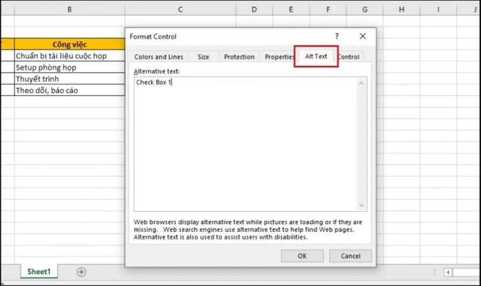 Đổi tên cho dấu tích trong Excel