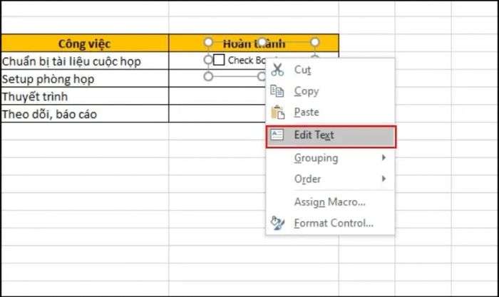 Chọn vào Edit Text nếu bạn muốn thay đổi nội dung