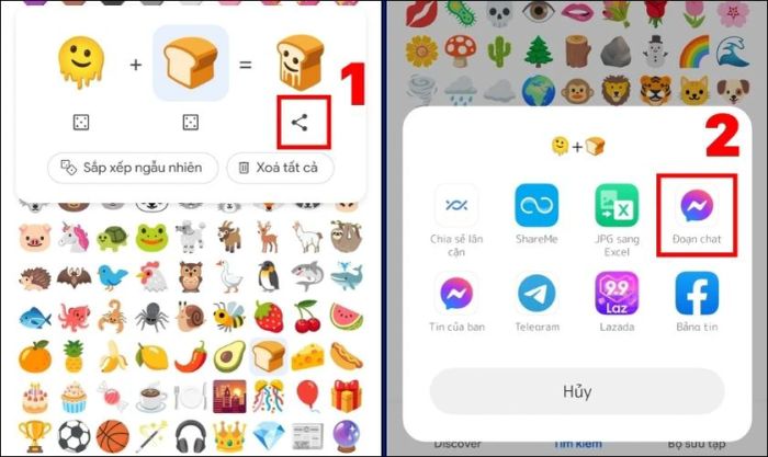 Nhấn vào biểu tượng Chia sẻ và chọn ứng dụng bạn muốn gửi đến