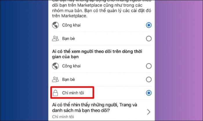 Chuyển sang chế độ chỉ mình tôi