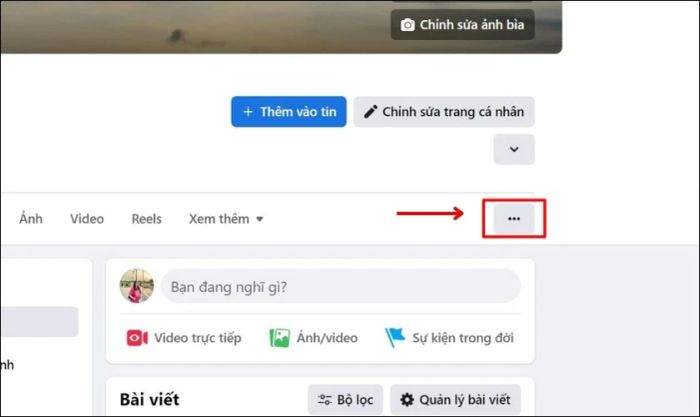 Nhấn vào biểu tượng dấu ba chấm