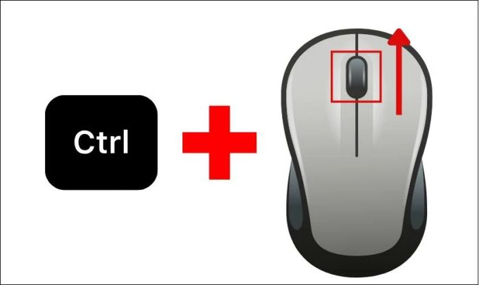Phóng to màn hình bằng cách sử dụng con lăn chuột