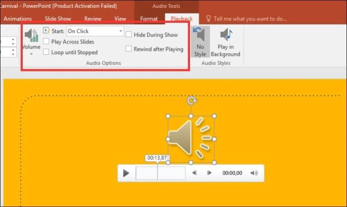 Tùy chỉnh cách phát âm thanh trong slide