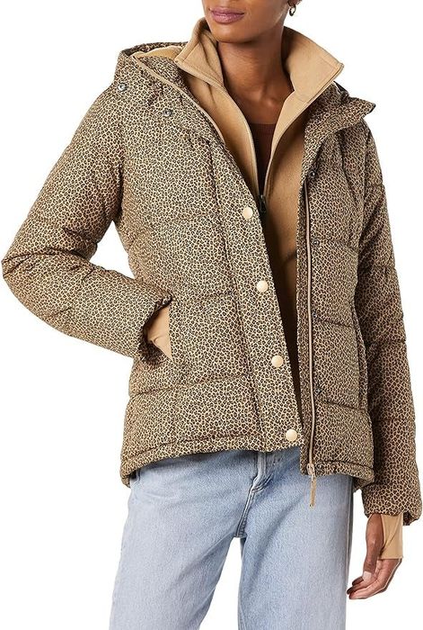 leopard print puffer jacket