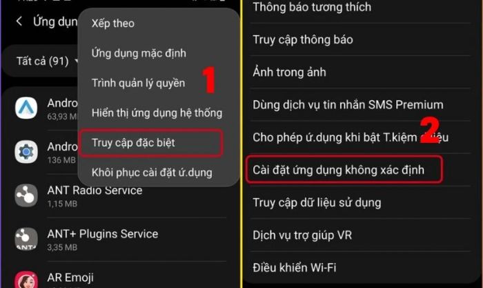 Chọn mục Truy cập đặc biệt.