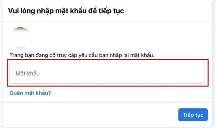 Nhập mật khẩu hiện tại của bạn
