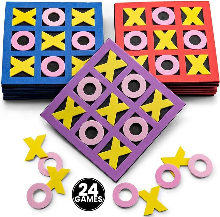 Three Tic-Tac-Toe foam games