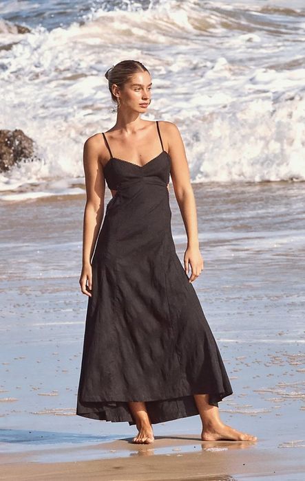 Front view of the dress in black.