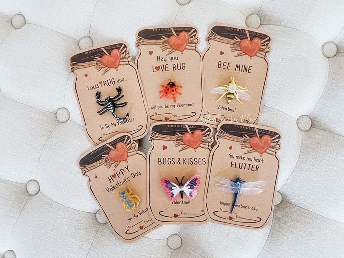 A reviewer’s photo featuring the bug-themed Valentine's cards.