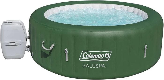 The elegant forest green hot tub