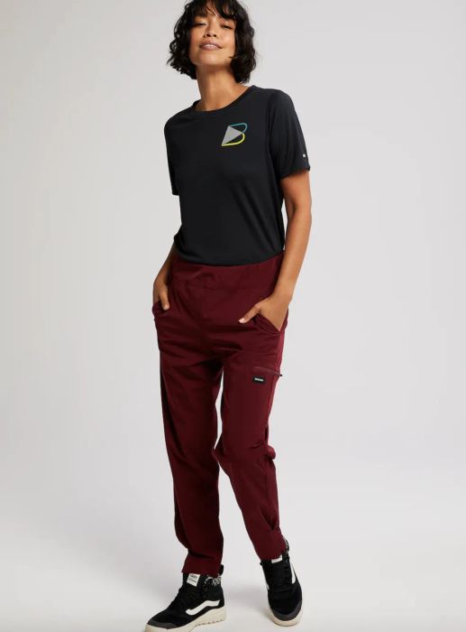 The pants are also available in a vibrant berry shade.
