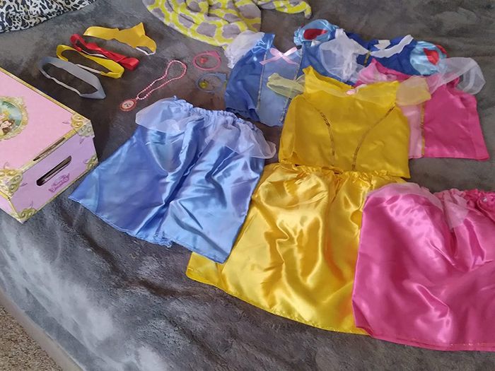 A reviewer's photo showcasing the princess costumes