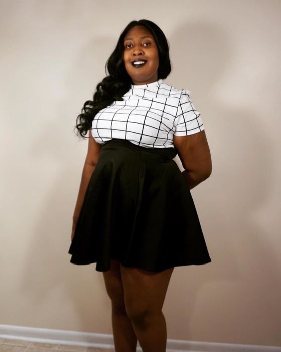 The skirt in a bold black shade.