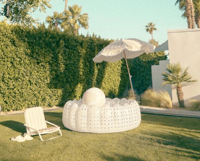 The white inflatable pool