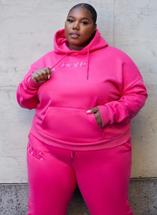 A close-up of the hoodie with its statement saying.