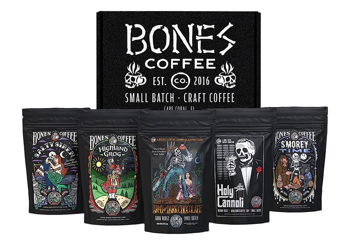 small packs of assorted coffee