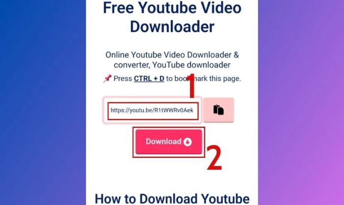 Dán liên kết YouTube vào ứng dụng