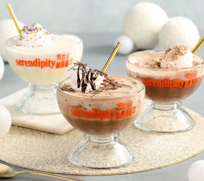 three servings of frozen hot chocolate