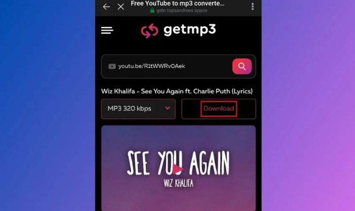 Tải nhạc qua Getmp3