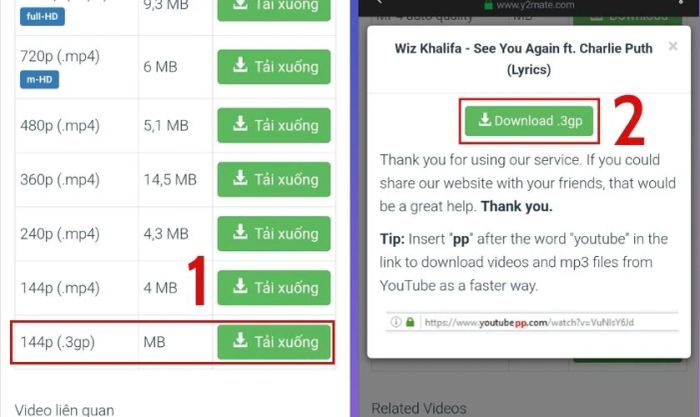 Hướng dẫn tải nhạc từ YouTube về Zing MP3 qua Y2mate