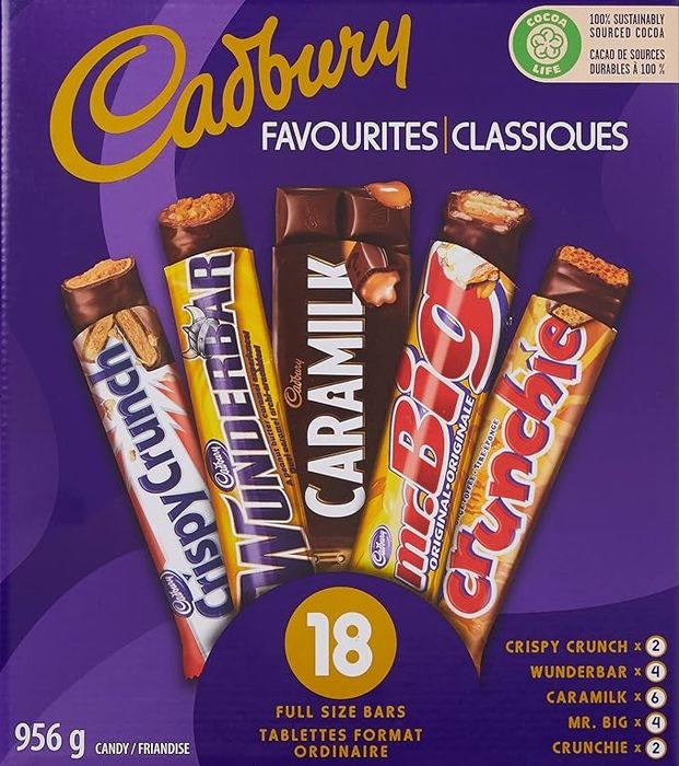 a pack of Cadbury chocolate bars