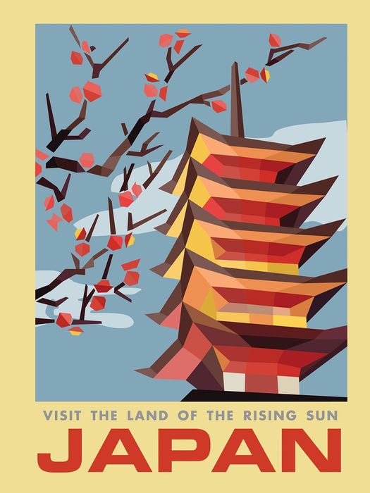 A travel poster for Japan