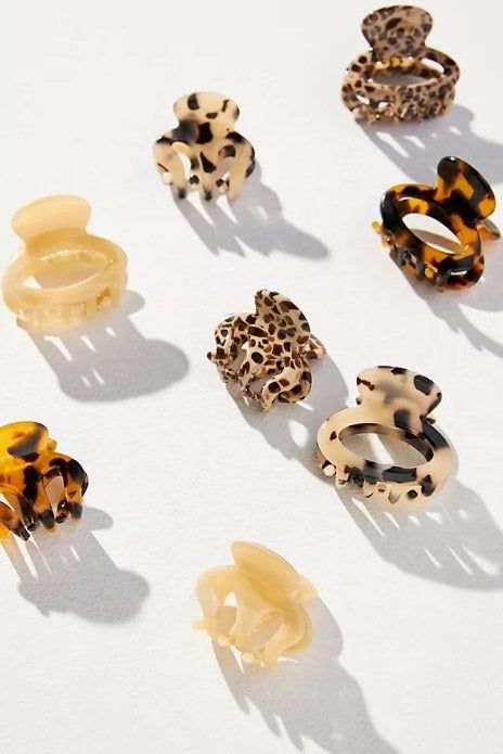 The chocolate-colored mini claw clip set.