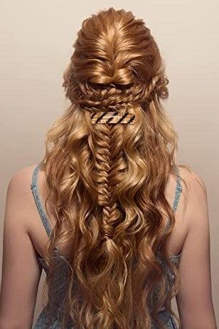 A model showcasing several hair barrettes.