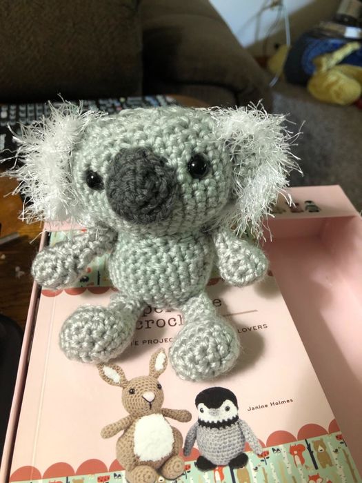 Reviewer’s photo of the crochet koala they made.