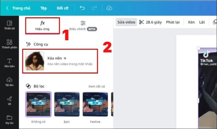 Các bước hướng dẫn xóa nền video trong Canva