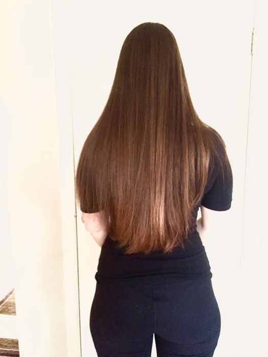 Reviewer photo of long, sleek hair