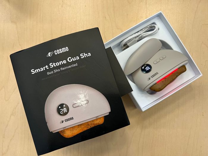 The smart stone inside its original packaging.