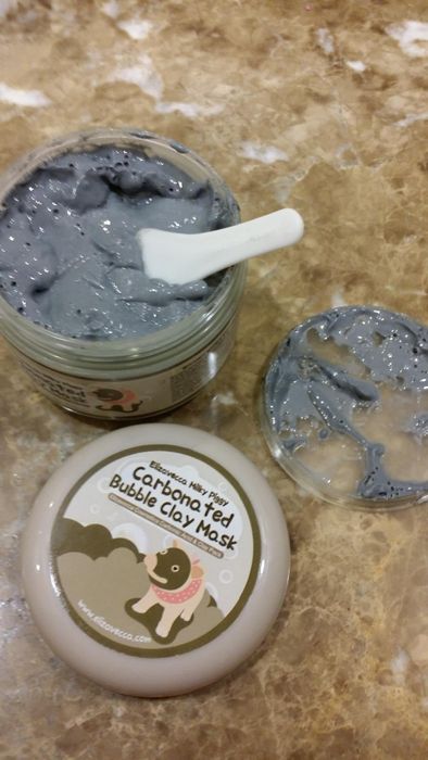 The clay mask sitting in its jar, ready for use.