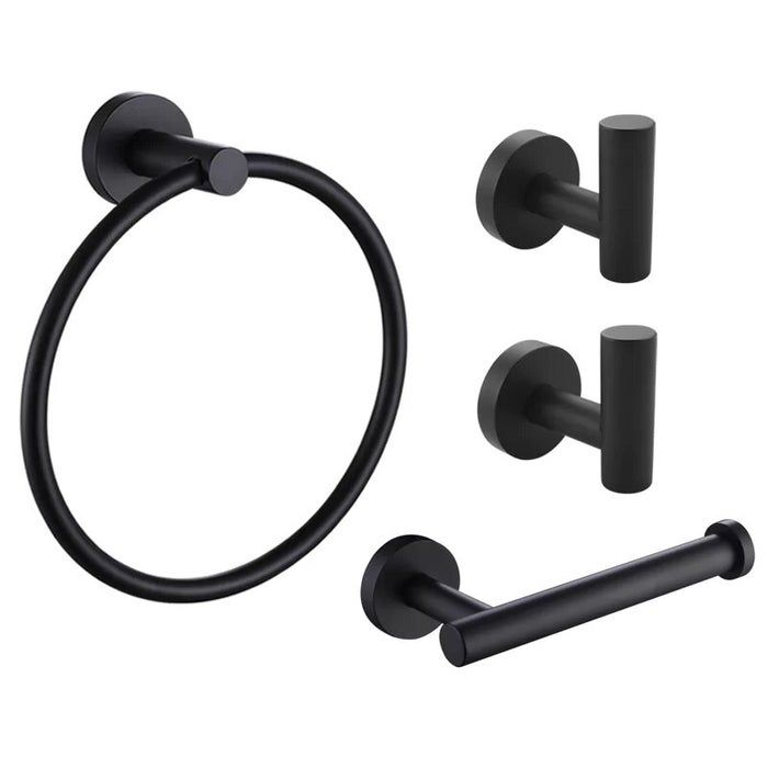The bathroom hardware set in sleek black